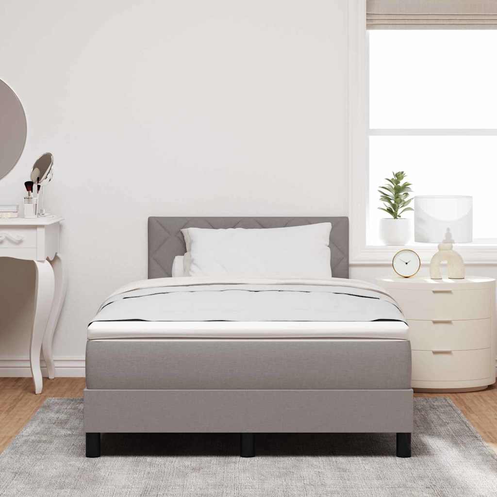Boxrugós ágy LED szalagokkal Tópszínű 120 x 200 cm szövet