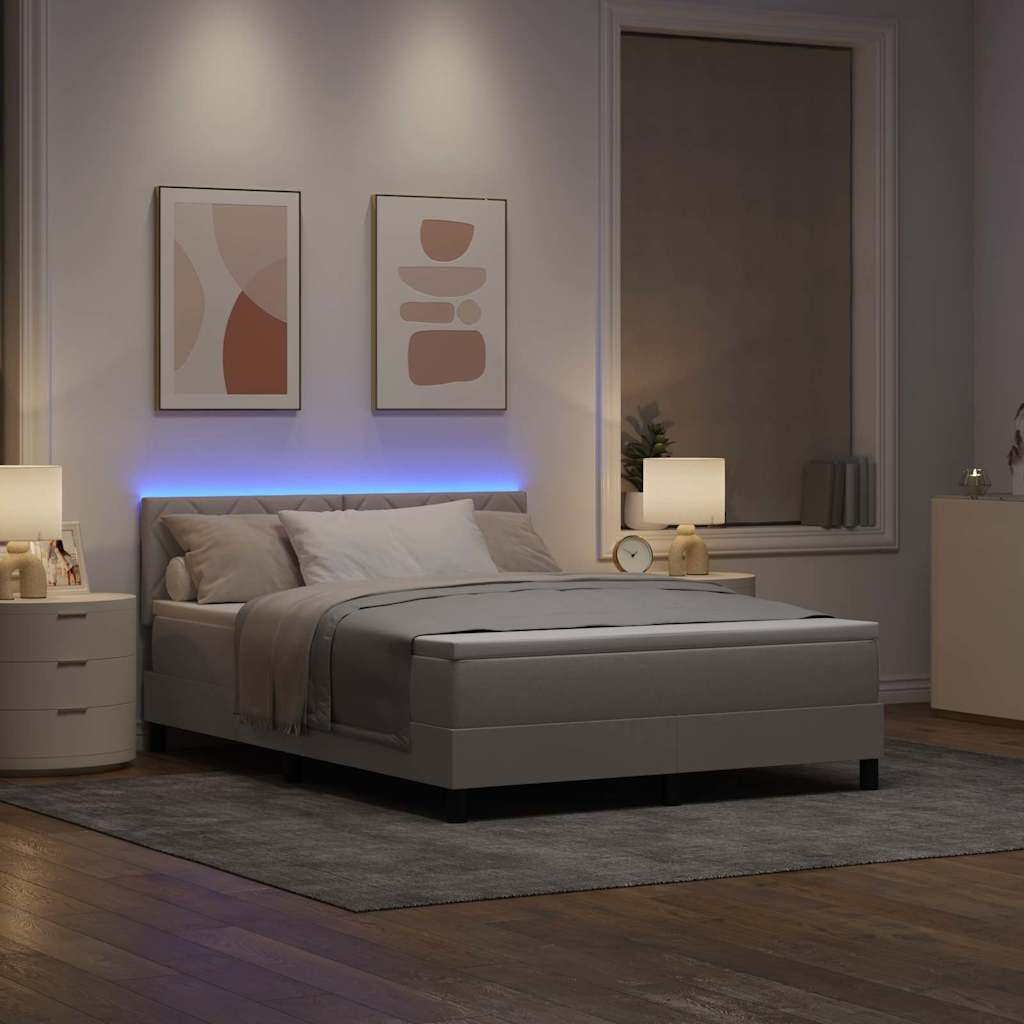 Boxrugós ágy párnával fejtámlával Tópszínű 160 x 200 cm szövet