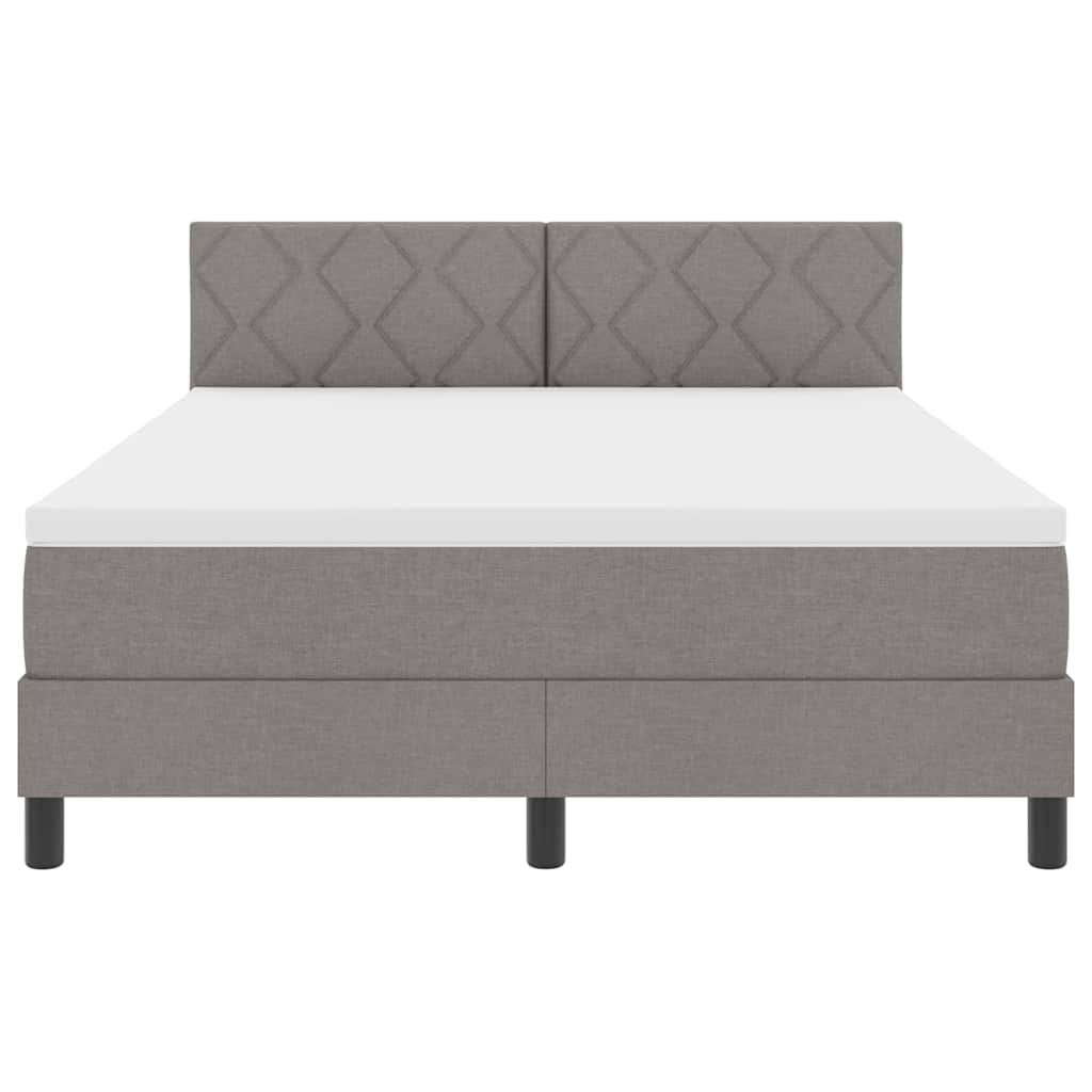 Boxrugós ágy párnával fejtámlával Tópszínű 160 x 200 cm szövet