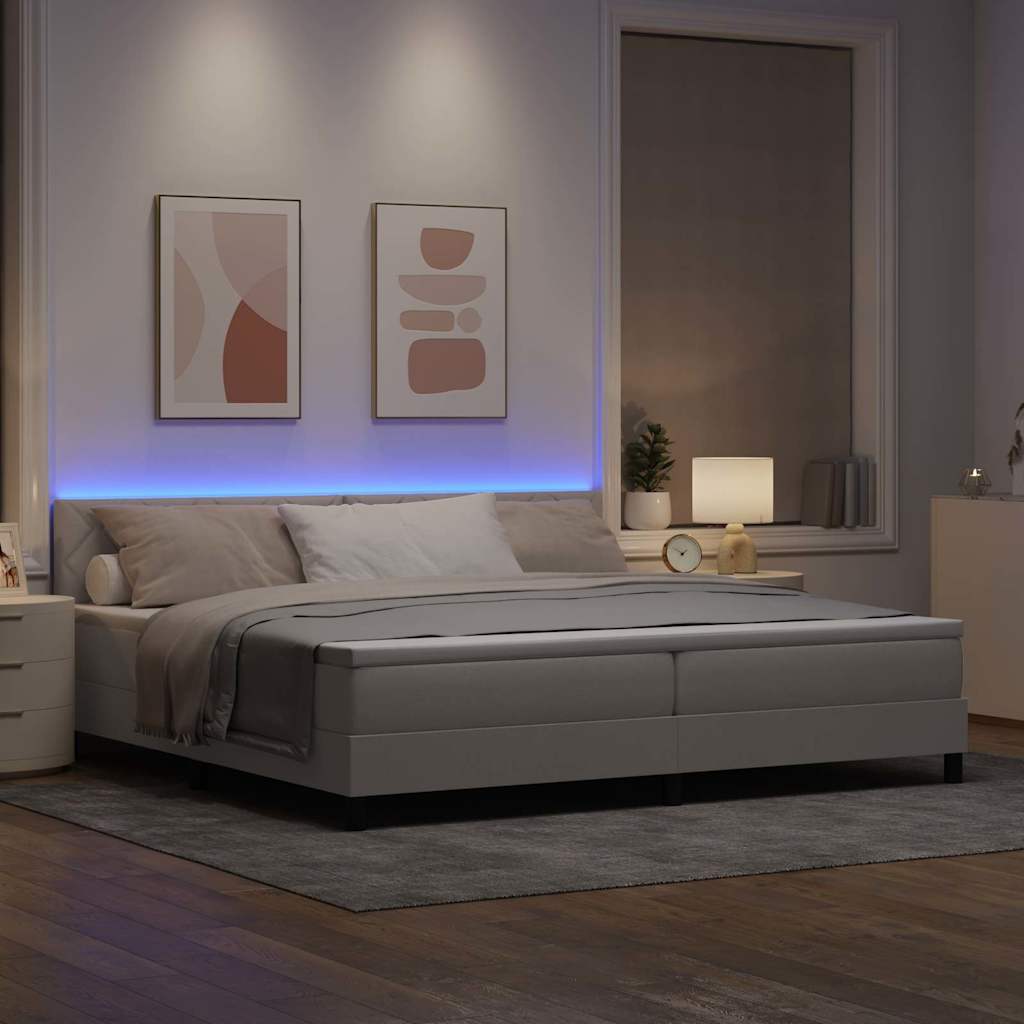 Boxrugós ágy párnával fejtámlával Tópszínű 200 x 200 cm szövet
