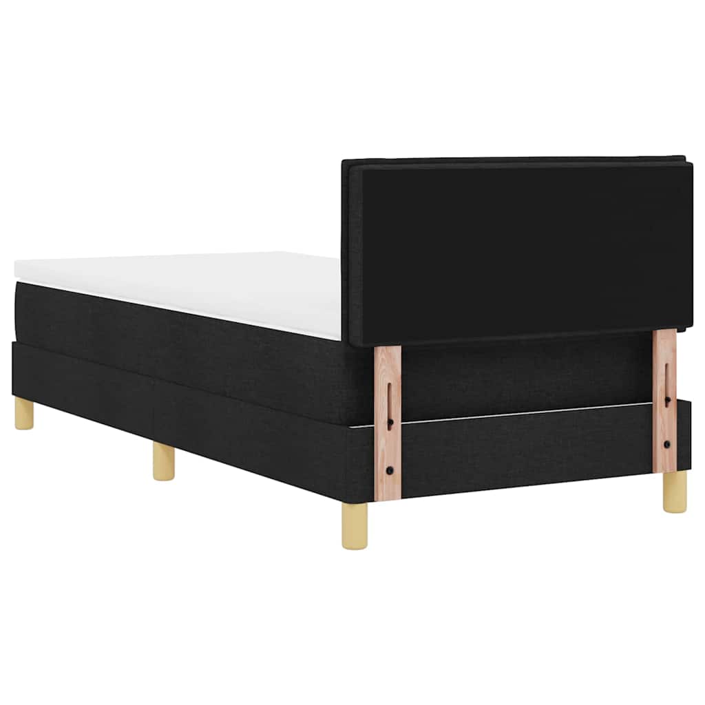 LED Box Spring Ágy LED szalagokkal Fekete 80 x 200 cm szövet