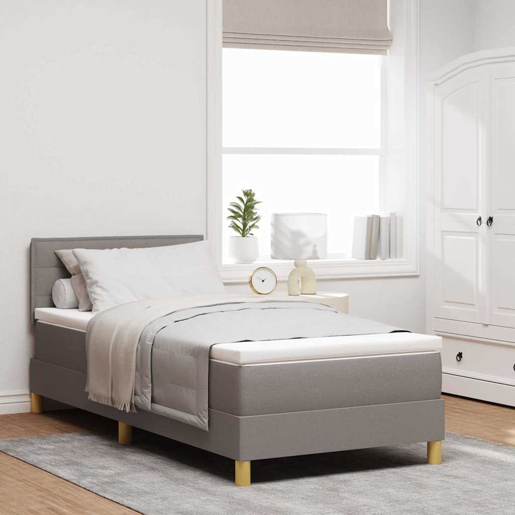 LED Box Spring Ágy LED szalagokkal Tópszínű 90 x 190 cm szövet