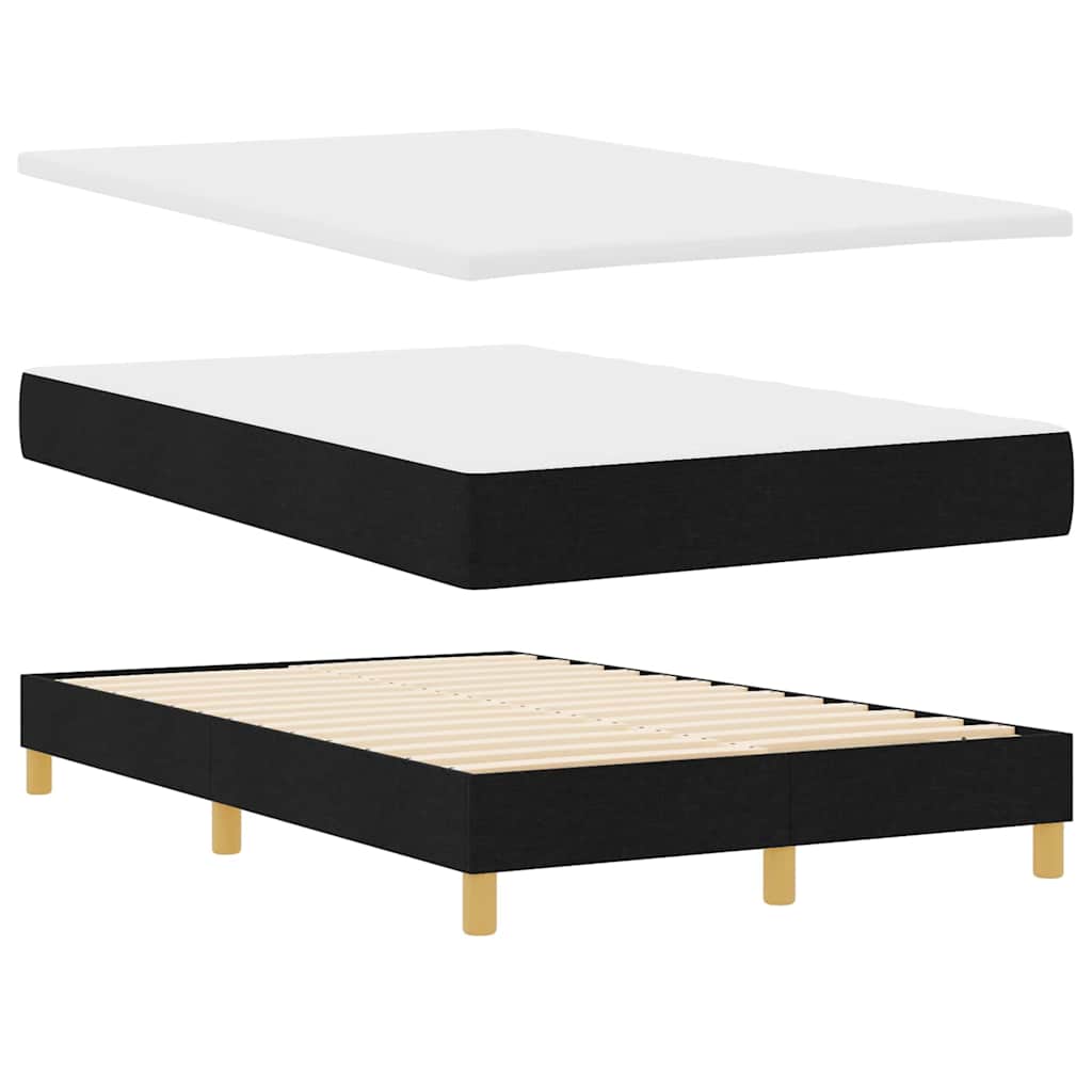 LED Box Spring Ágy LED szalagokkal Fekete 120 x 200 cm szövet