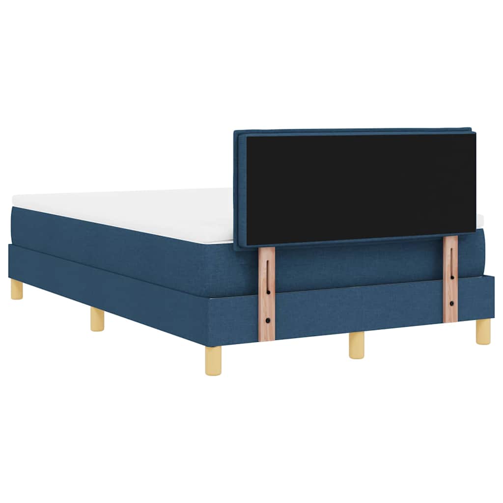LED Box Spring Ágy LED szalagokkal Kék 120 x 200 cm szövet