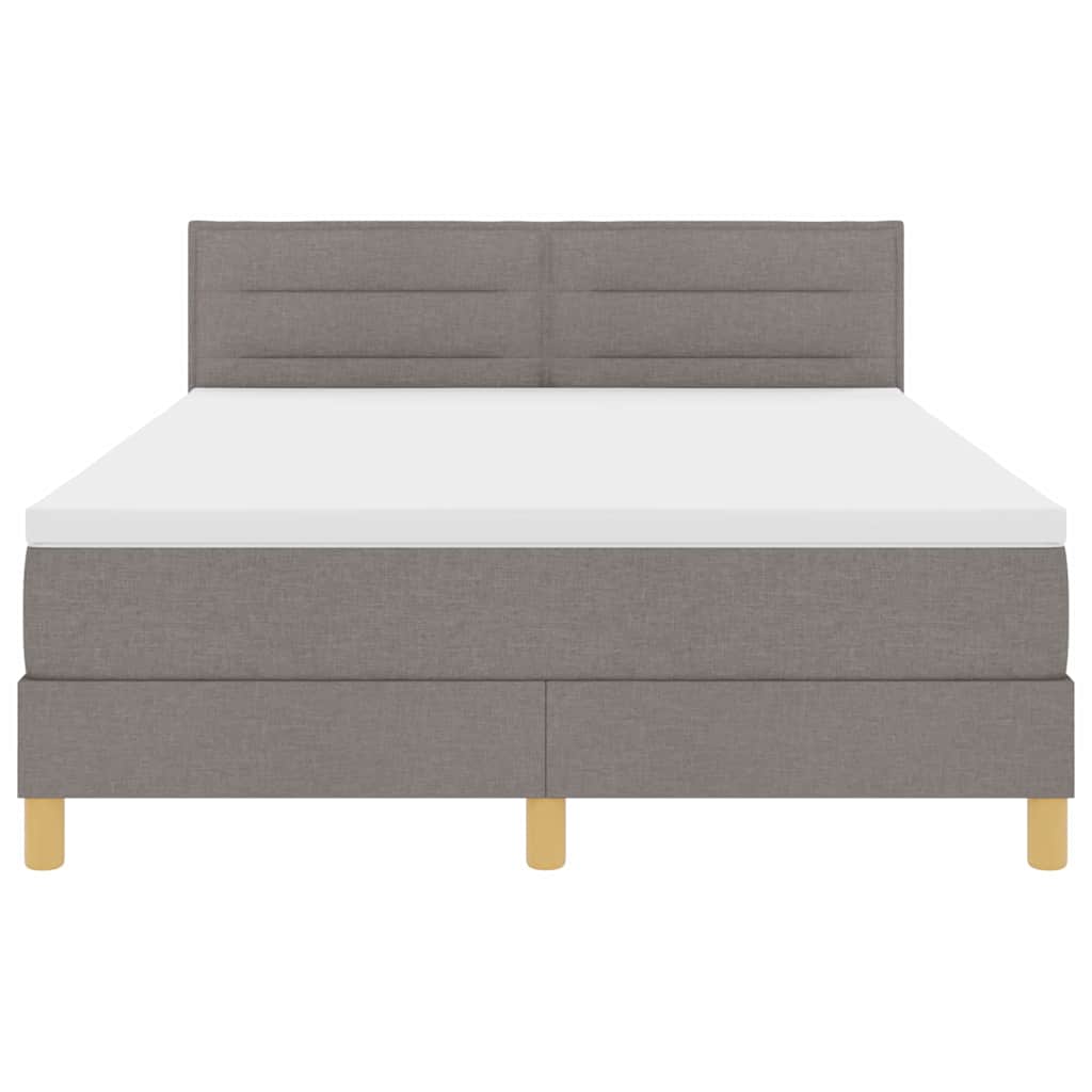 LED Box Spring Ágy LED szalagokkal Tópszínű 140 x 190 cm szövet