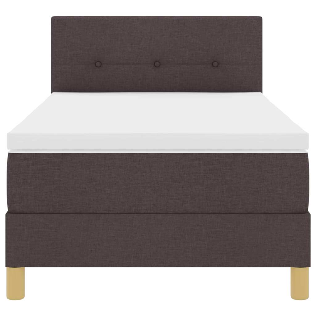 LED Box Spring Ágy fejtámlával Sötét Barna 80 x 200 cm szövet