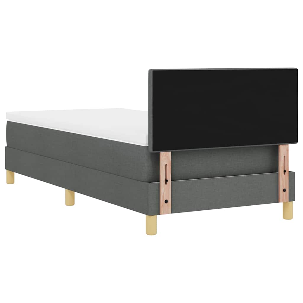 LED Box Spring Ágy fejtámlával Sötétszürke 90 x 190 cm szövet