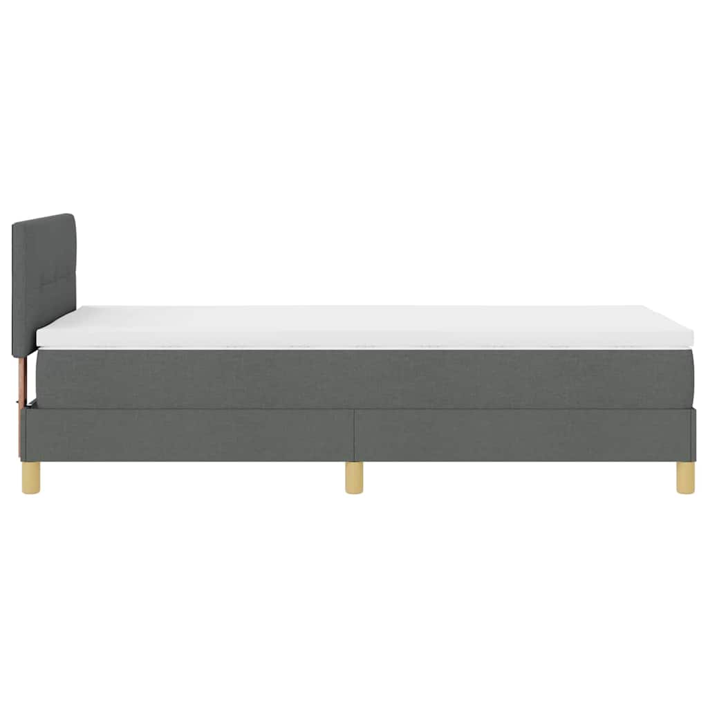 LED Box Spring Ágy fejtámlával Sötétszürke 90 x 190 cm szövet