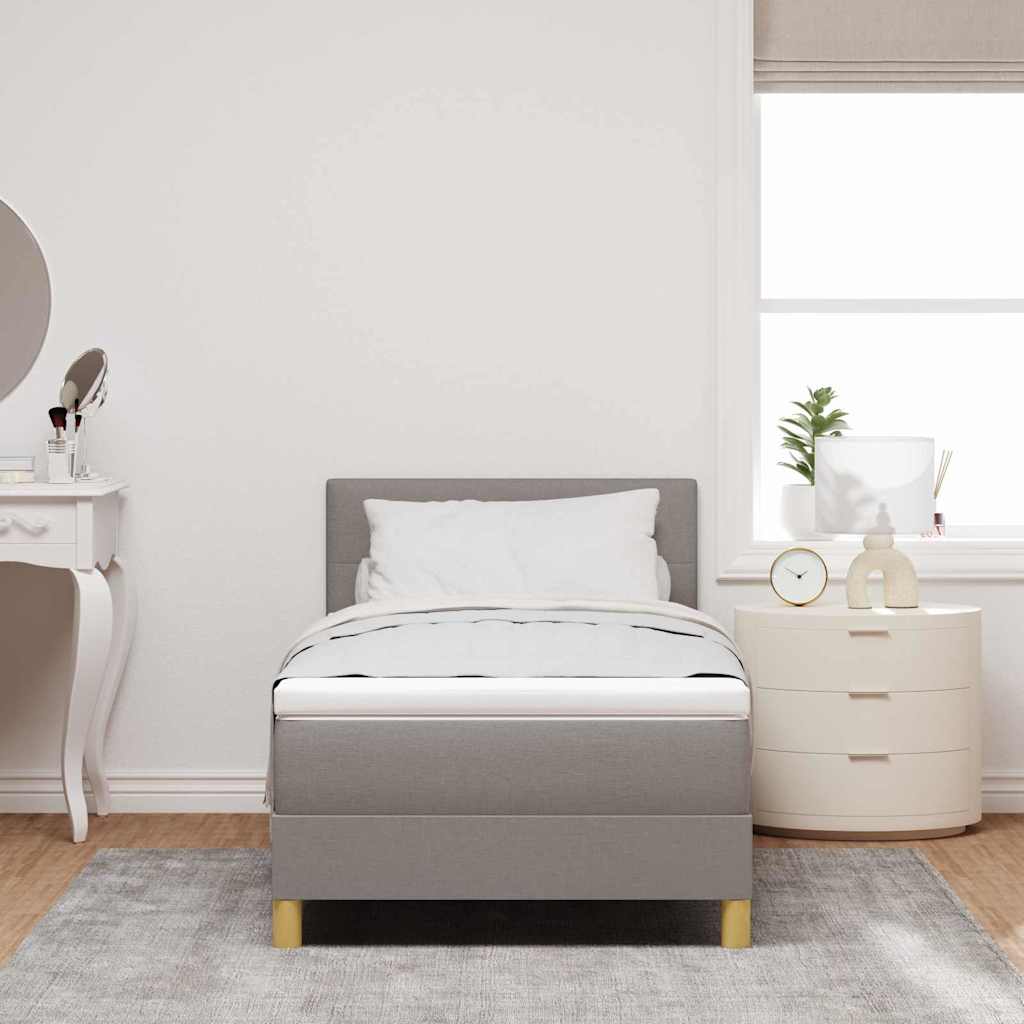LED Box Spring Ágy fejtámlával Tópszínű 90 x 200 cm szövet