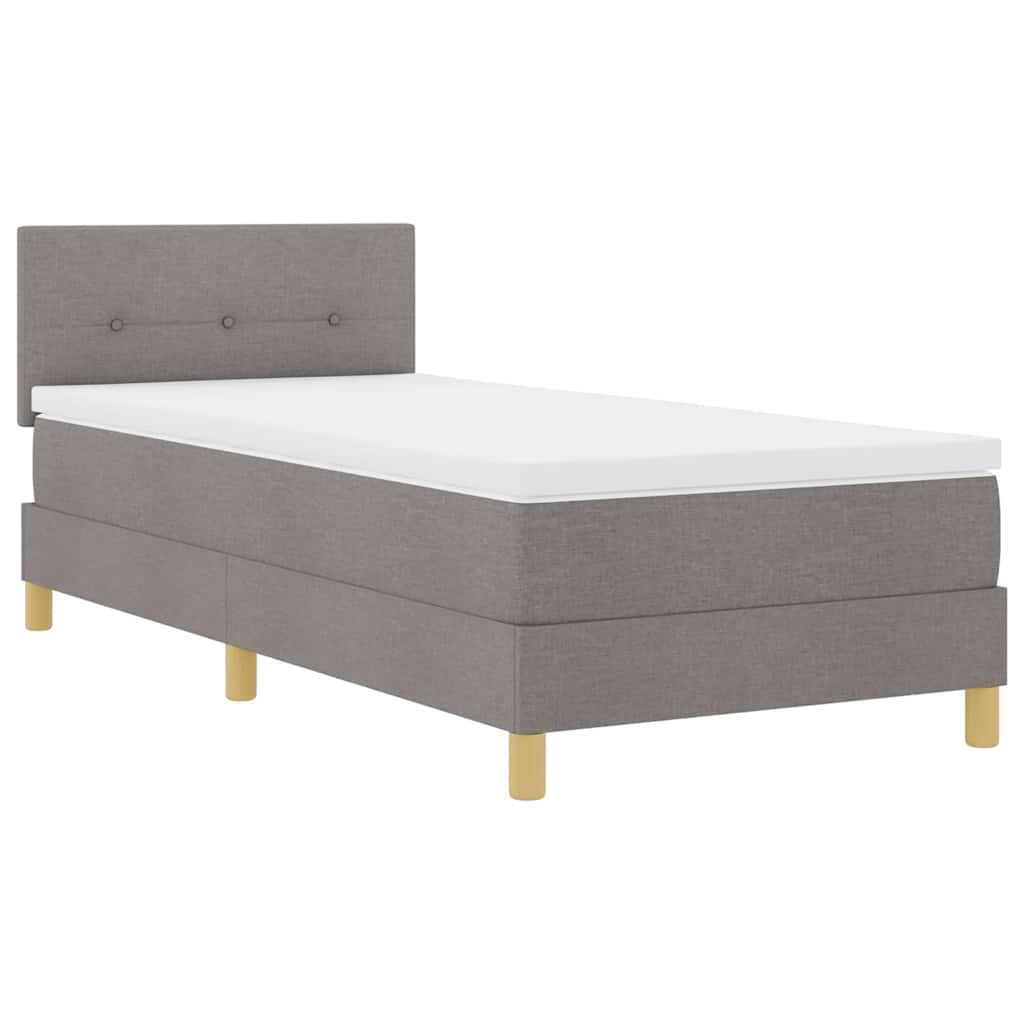 LED Box Spring Ágy fejtámlával Tópszínű 90 x 200 cm szövet