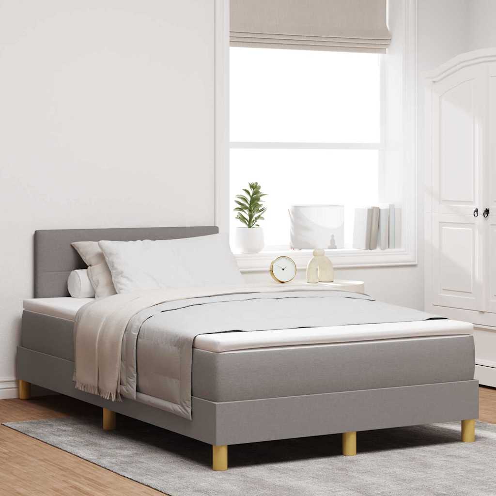 LED Box Spring Ágy fejtámlával Tópszínű 120 x 190 cm szövet