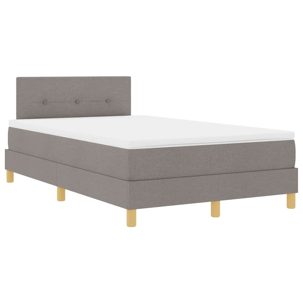 LED Box Spring Ágy fejtámlával Tópszínű 120 x 190 cm szövet