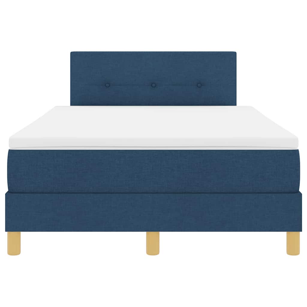 LED Box Spring Ágy fejtámlával Kék 120 x 190 cm szövet