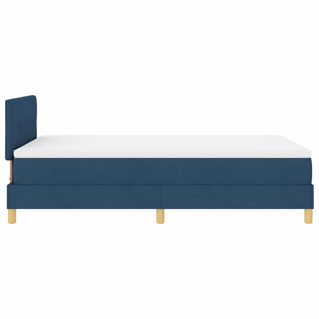 LED Box Spring Ágy fejtámlával Kék 120 x 190 cm szövet
