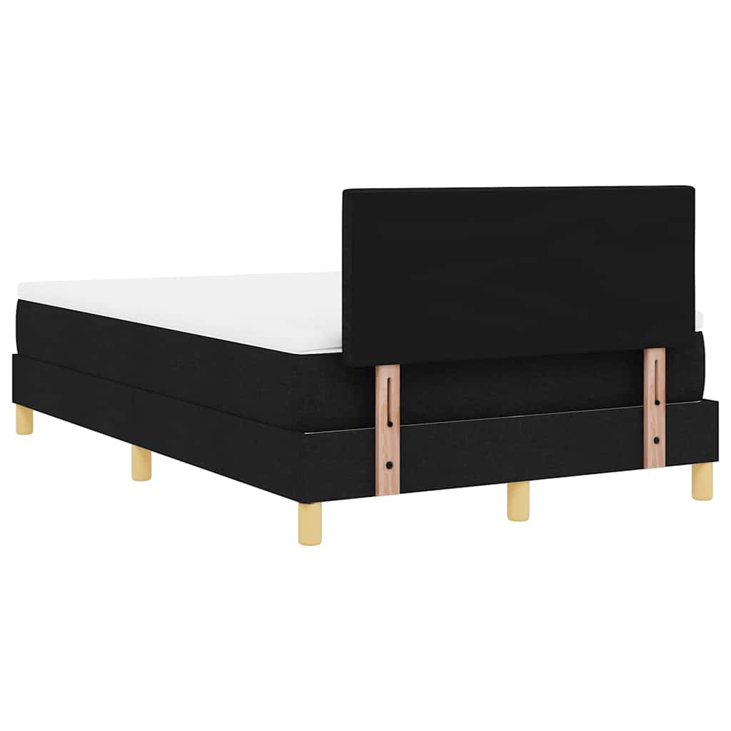 LED Box Spring Ágy LED szalagokkal Fekete 120 x 200 cm szövet