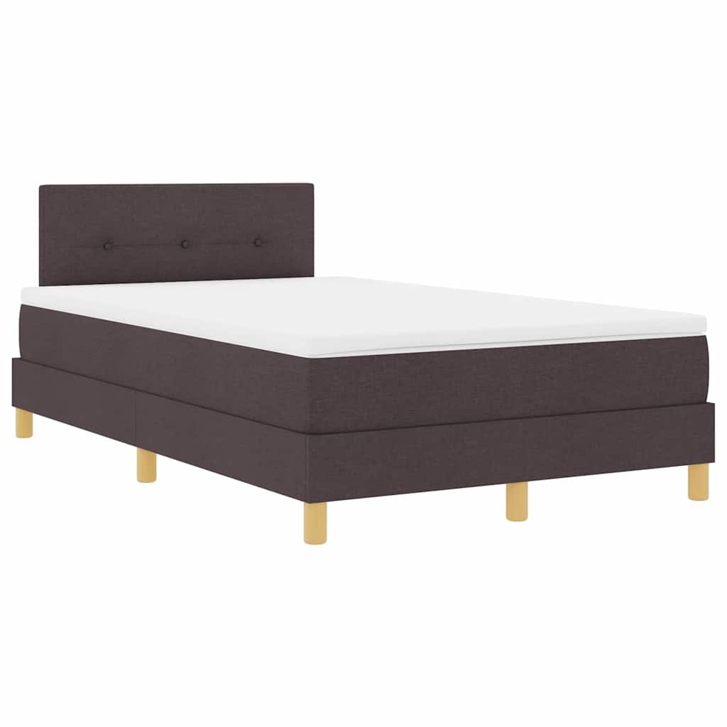 LED Box Spring Ágy fejtámlával Sötét Barna 120 x 200 cm szövet