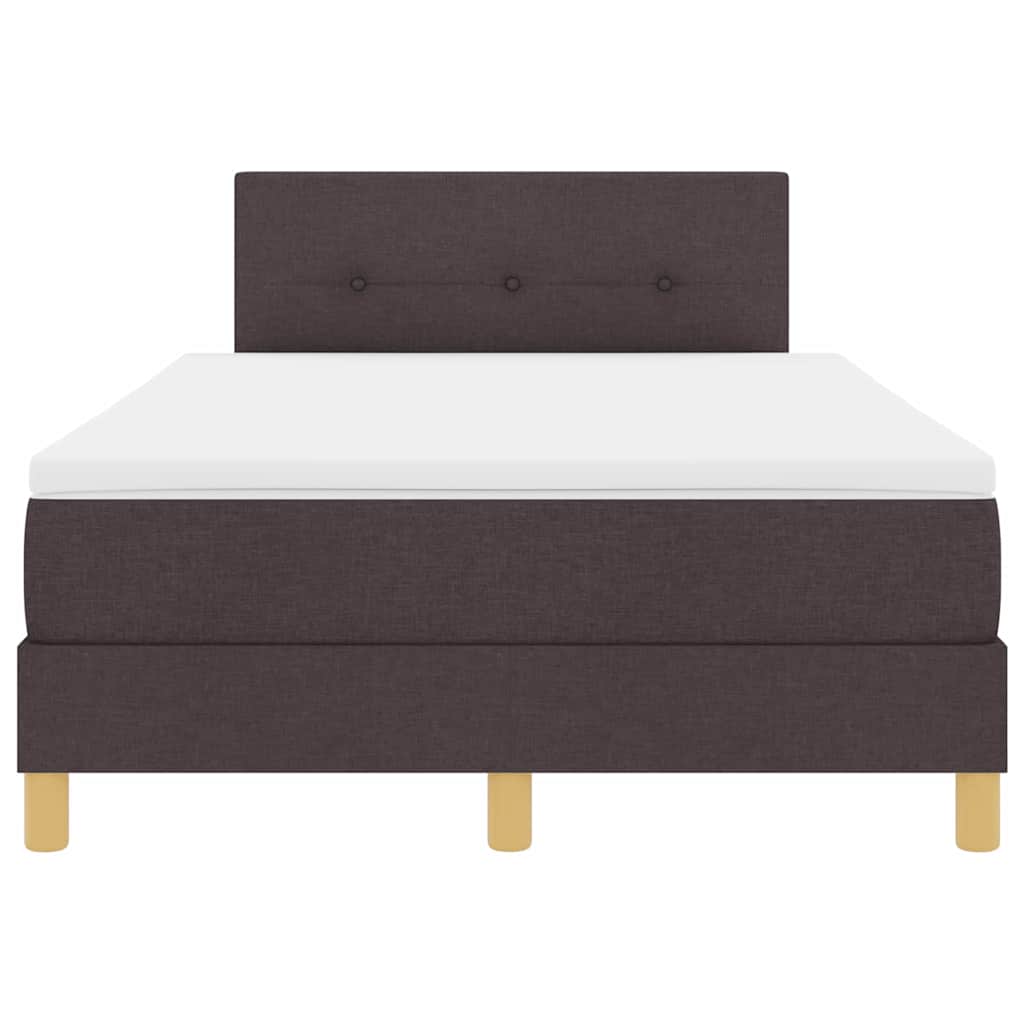 LED Box Spring Ágy fejtámlával Sötét Barna 120 x 200 cm szövet