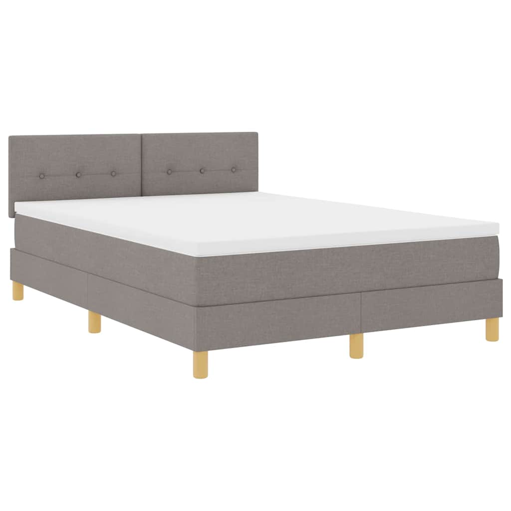 LED Box Spring Ágy LED szalagokkal Tópszínű 140 x 190 cm szövet