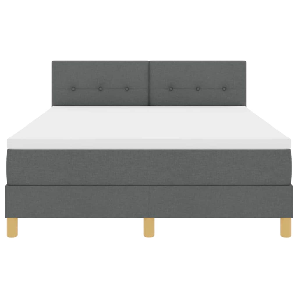 LED Box Spring Ágy fejtámlával Sötétszürke 160 x 200 cm szövet