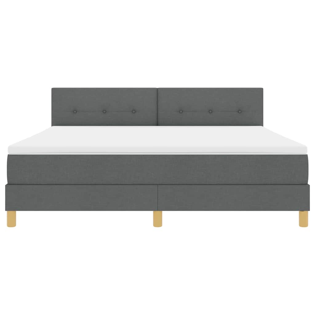 LED Box Spring Ágy fejtámlával Sötétszürke 180 x 200 cm szövet