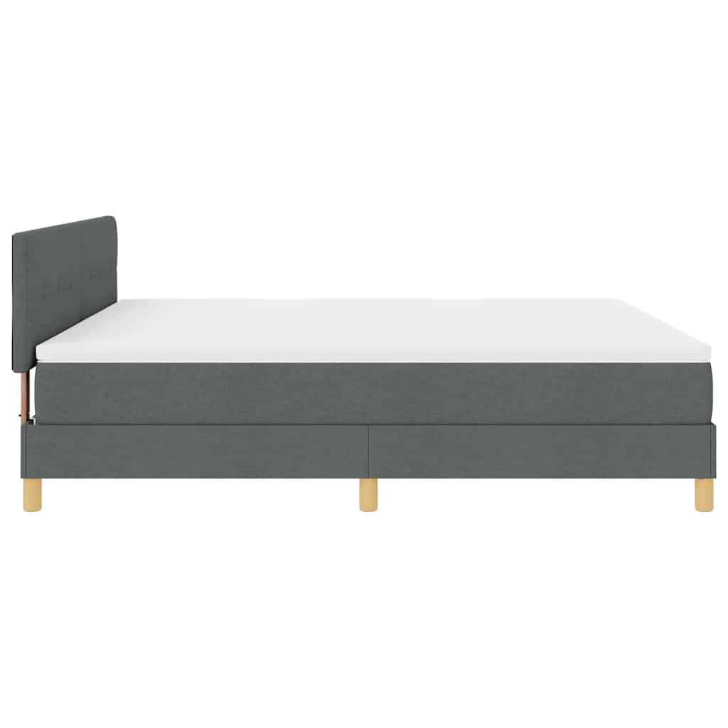 LED Box Spring Ágy fejtámlával Sötétszürke 180 x 200 cm szövet