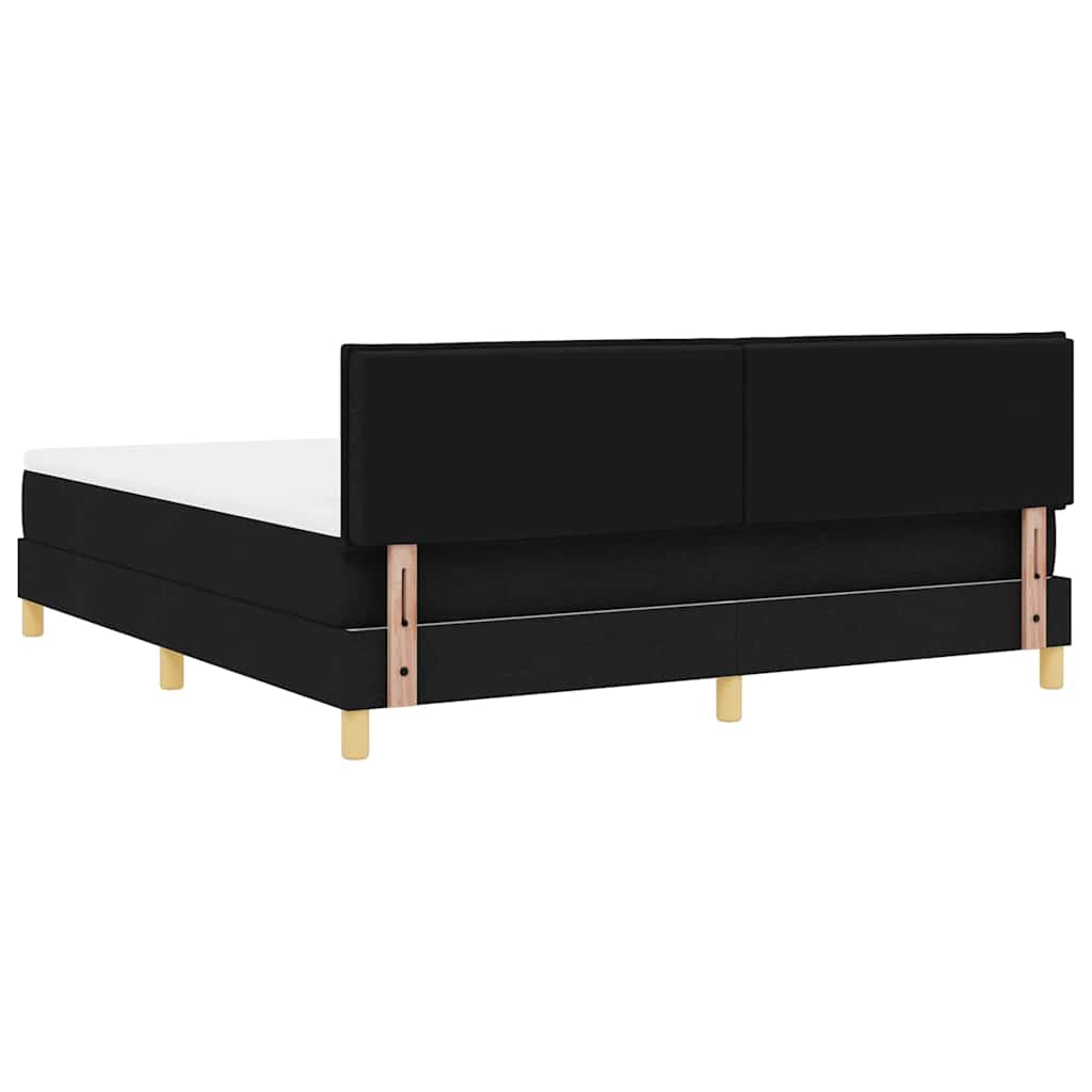 LED Box Spring Ágy LED szalagokkal Fekete 180 x 200 cm szövet