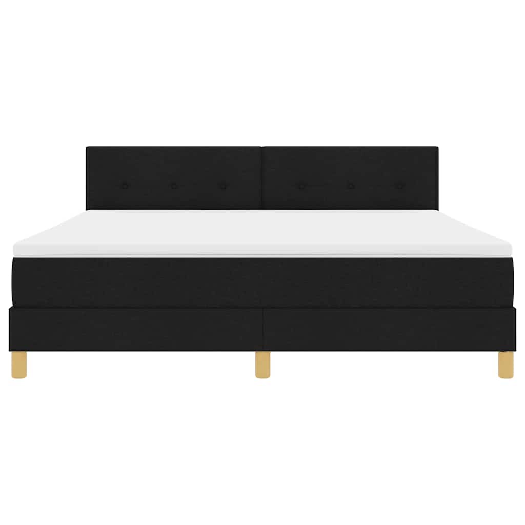 LED Box Spring Ágy LED szalagokkal Fekete 180 x 200 cm szövet