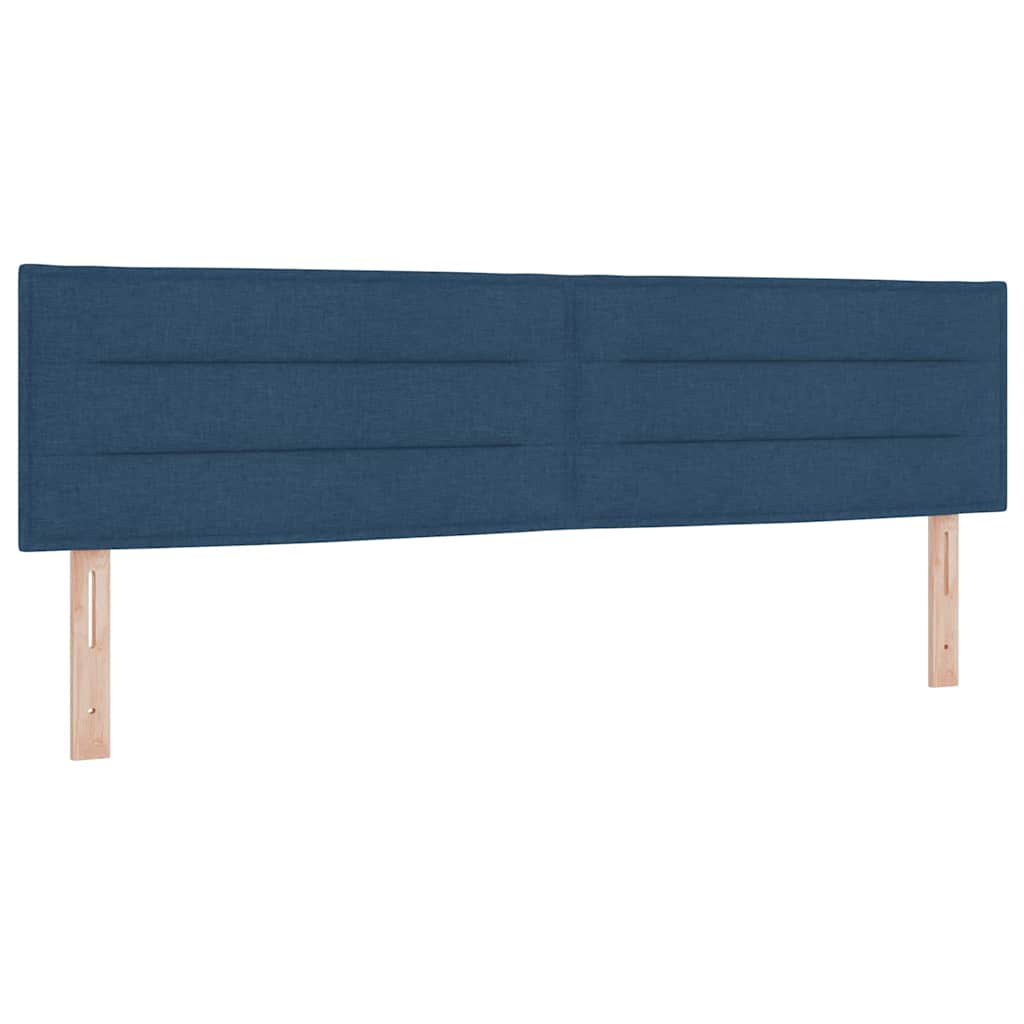 LED Box Spring Ágy párnával fejtámlával Kék 180 x 200 cm szövet