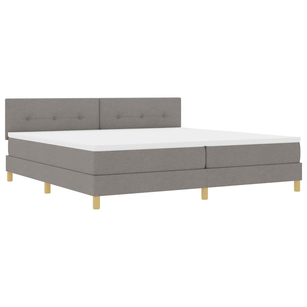LED Box Spring Ágy párnával Tópszínű 200 x 200 cm szövet