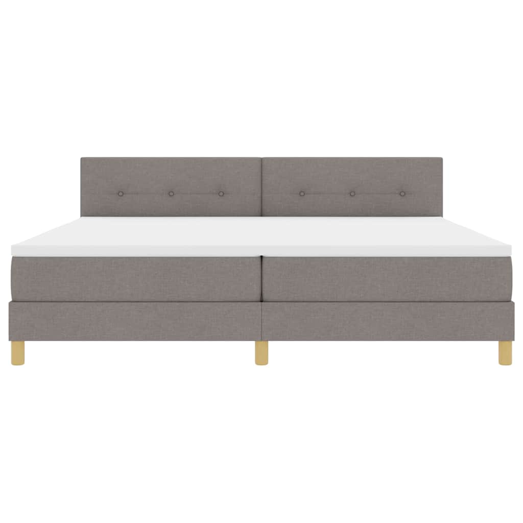 LED Box Spring Ágy párnával Tópszínű 200 x 200 cm szövet