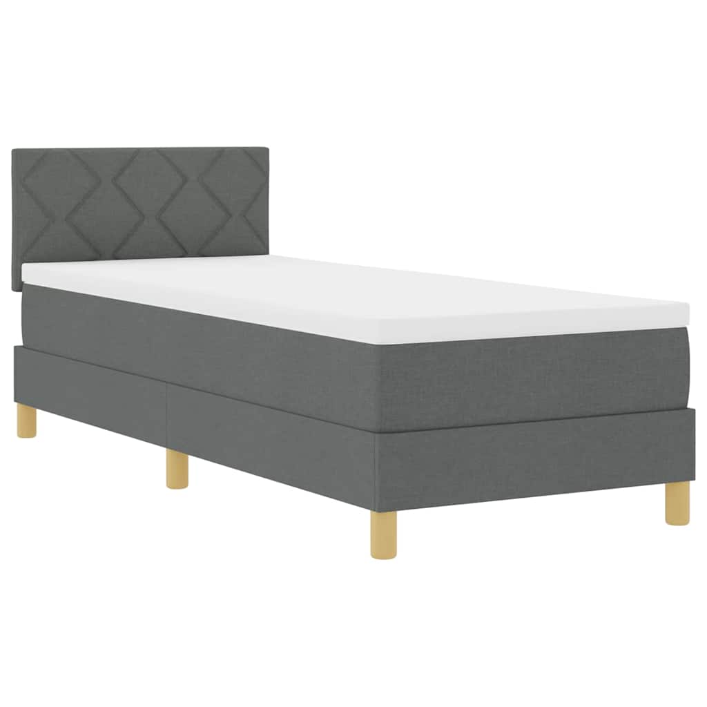 LED Box Spring Ágy párnával Sötétszürke 80 x 200 cm szövet