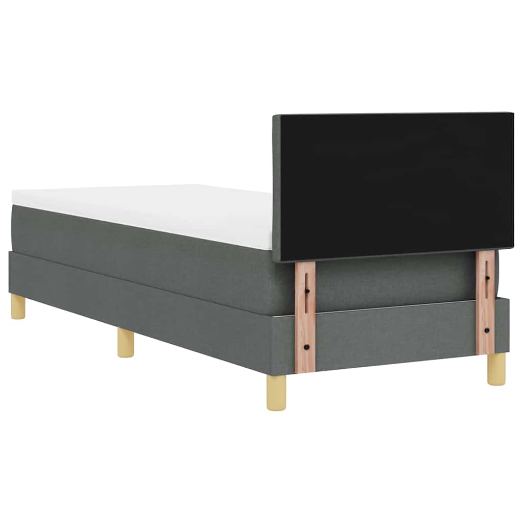 LED Box Spring Ágy párnával Sötétszürke 80 x 200 cm szövet