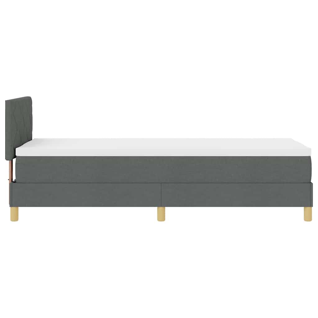 LED Box Spring Ágy párnával Sötétszürke 80 x 200 cm szövet