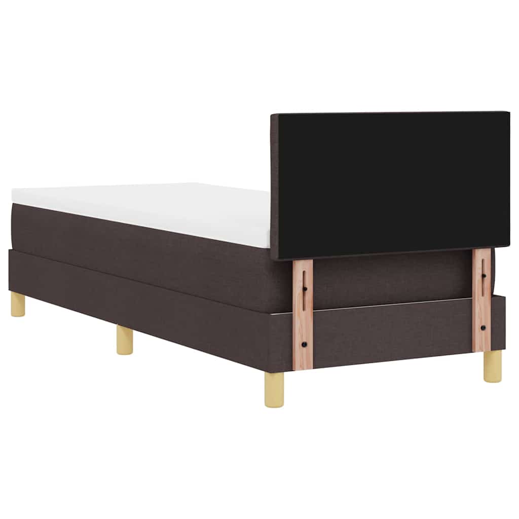 LED Box Spring Ágy fejtámlával Sötét Barna 80 x 200 cm szövet
