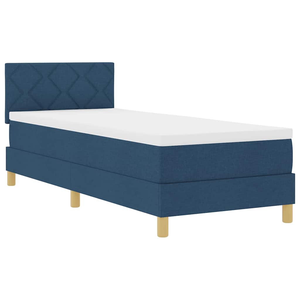 LED Box Spring Ágy LED szalagokkal Kék 80 x 200 cm szövet
