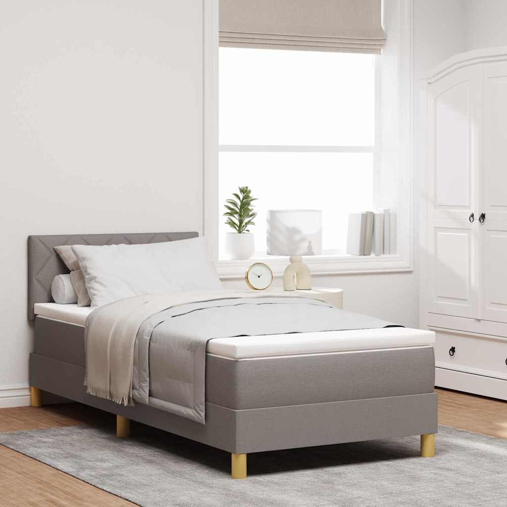 LED Box Spring Ágy LED szalagokkal Tópszínű 90 x 190 cm szövet