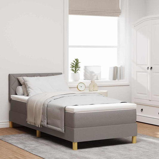 LED Box Spring Ágy LED szalagokkal Tópszínű 100 x 200 cm szövet