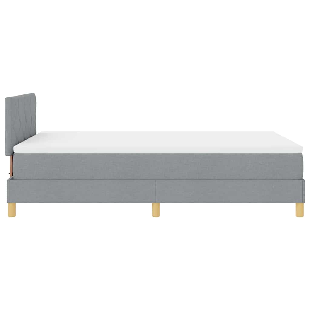 LED Box Spring Ágy párnával Világosszürke 120 x 200 cm szövet