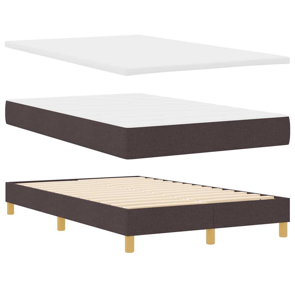LED Box Spring Ágy fejtámlával Sötét Barna 120 x 200 cm szövet