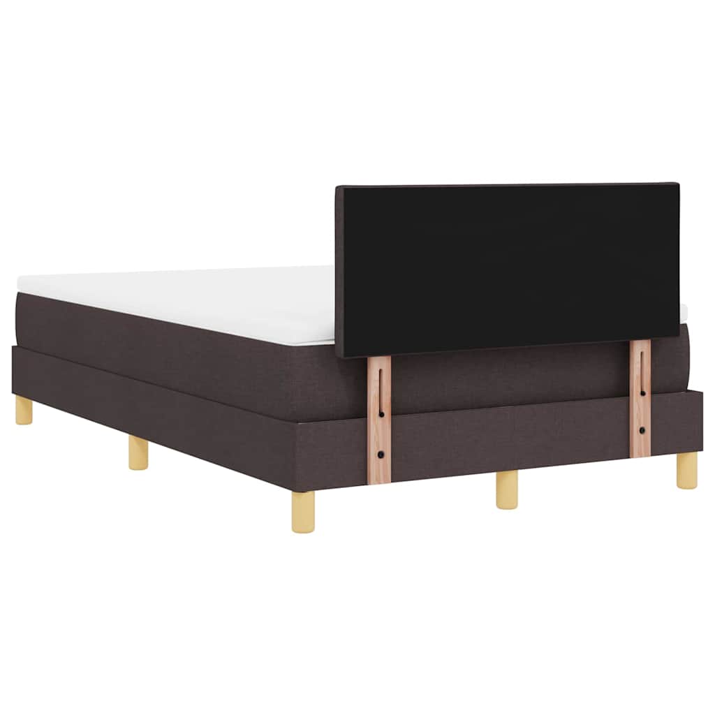 LED Box Spring Ágy fejtámlával Sötét Barna 120 x 200 cm szövet