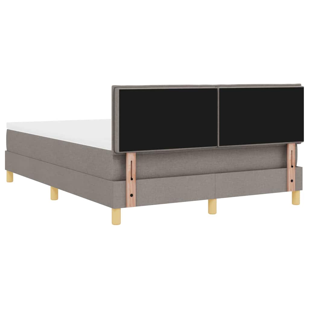 LED Box Spring Ágy fejtámlával Tópszínű 140 x 190 cm szövet