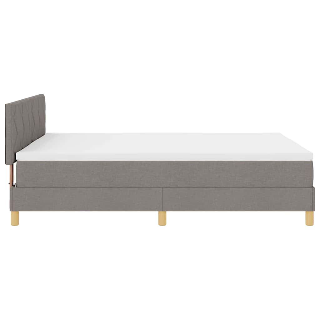 LED Box Spring Ágy fejtámlával Tópszínű 140 x 190 cm szövet