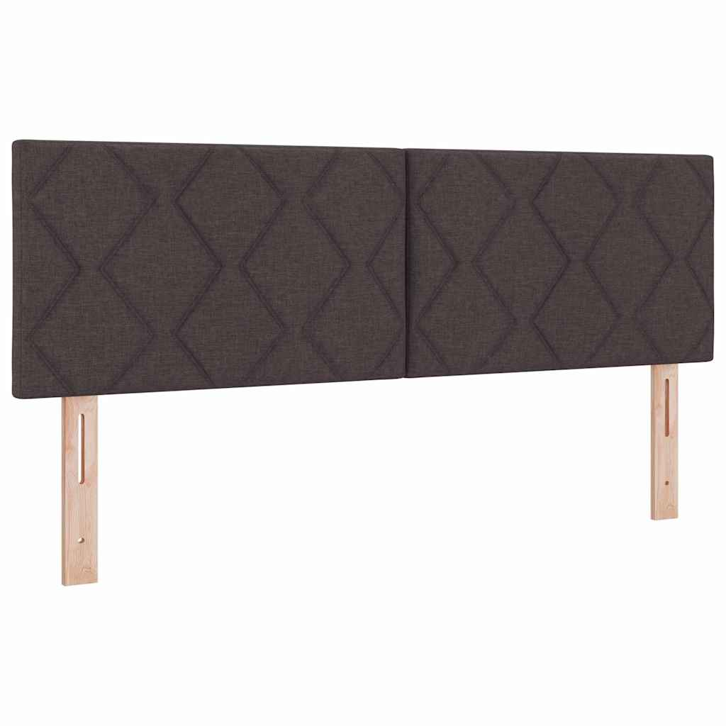 LED Box Spring Ágy fejtámlával Sötét Barna 140 x 200 cm szövet