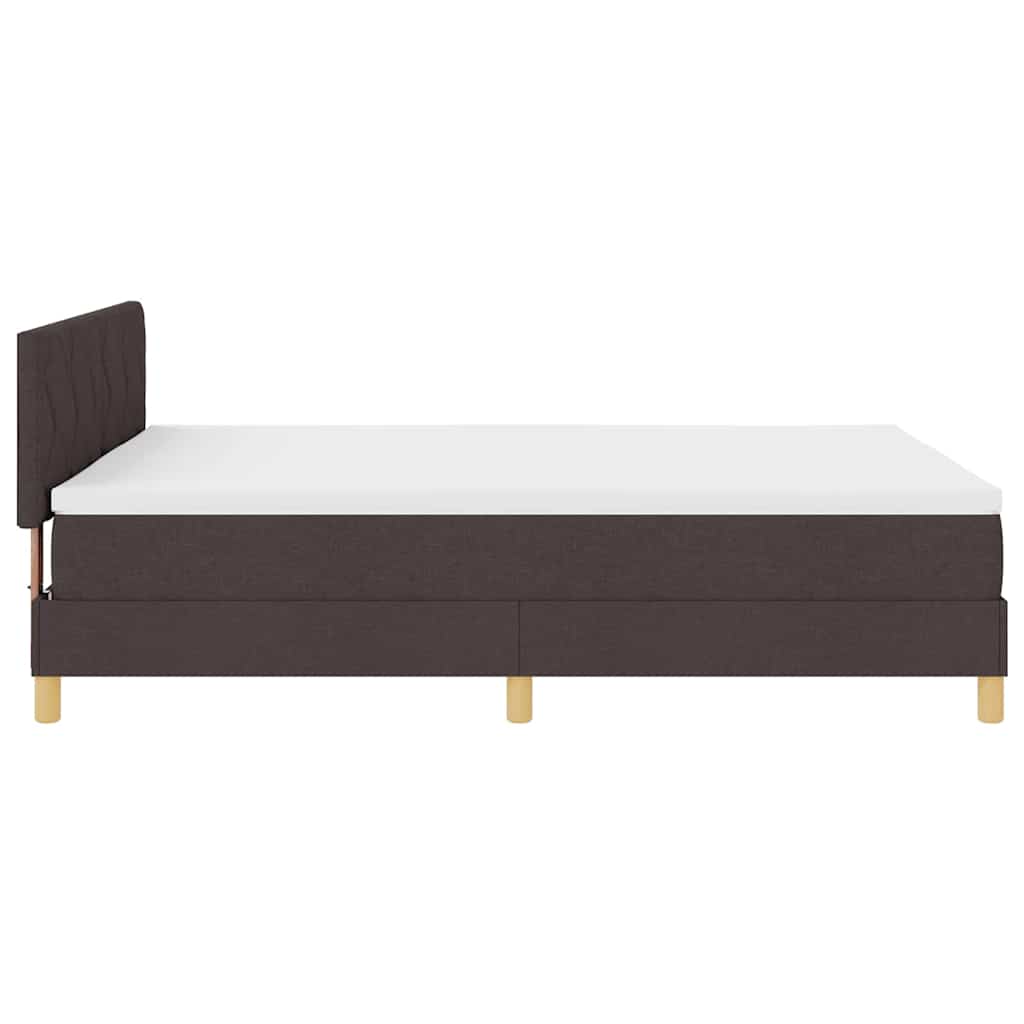 LED Box Spring Ágy fejtámlával Sötét Barna 140 x 200 cm szövet