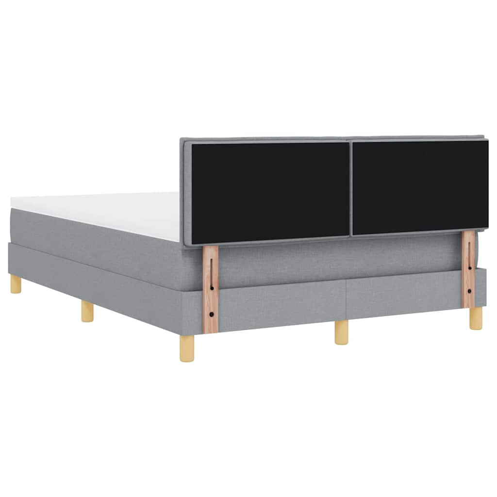 LED Box Spring Ágy Világosszürke 160 x 200 cm szövet