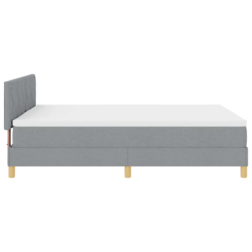 LED Box Spring Ágy Világosszürke 160 x 200 cm szövet