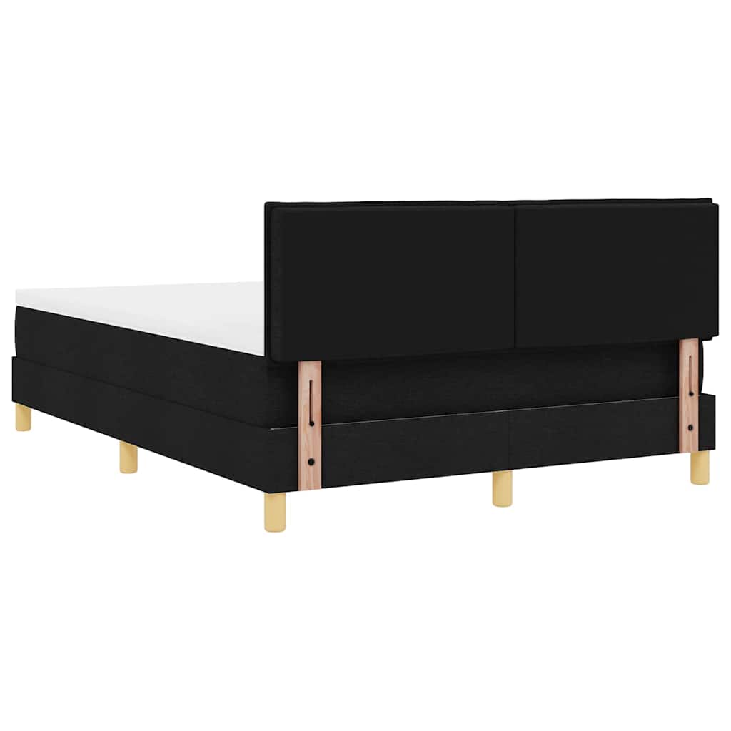 LED Box Spring Ágy LED szalagokkal Fekete 160 x 200 cm szövet