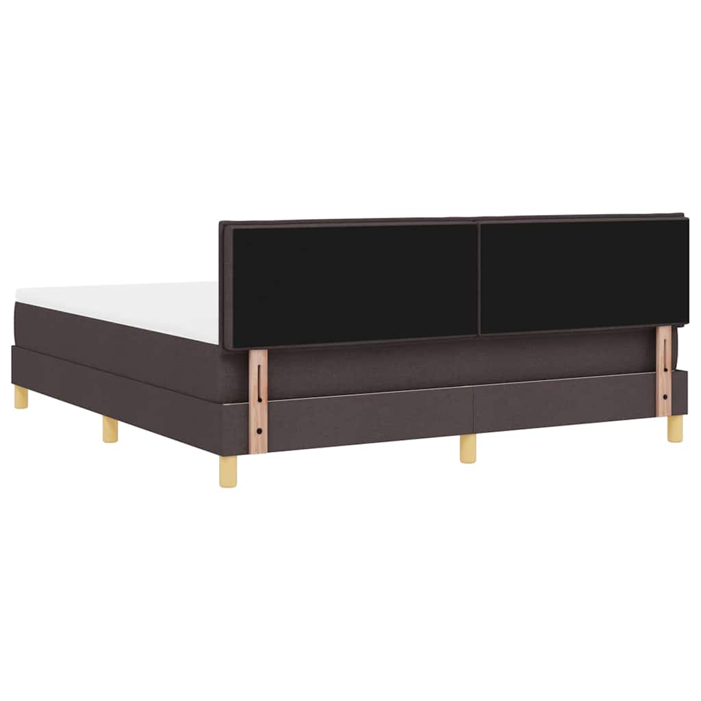 LED Box Spring Ágy fejtámlával Sötét Barna 180 x 200 cm szövet