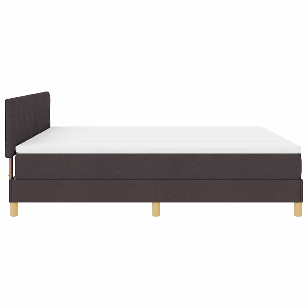 LED Box Spring Ágy fejtámlával Sötét Barna 180 x 200 cm szövet