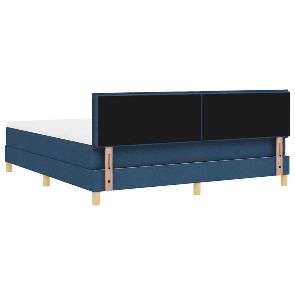 LED Box Spring Ágy LED szalagokkal Kék 180 x 200 cm szövet